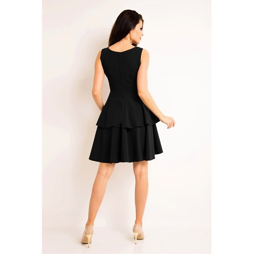 AWAMA sukienka bez rękawów czarna letnia rozkloszowana z elastanu mini 