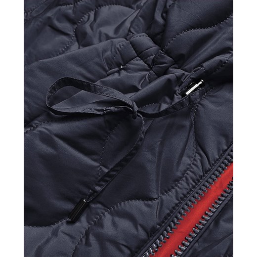 Pikowana kurtka dwustronna damska czarno-czerwona (mhm-w589) ze sklepu goodlookin.pl w kategorii Kurtki damskie - zdjęcie 122099843