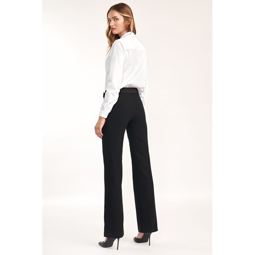 Czarne spodnie z rozszerzaną nogawką - SD61 Nife XL (42) Świat Bielizny