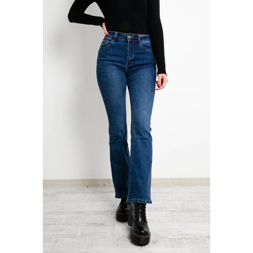 SPODNIE JEANSOWE FLARED JEANS PUSH UP- WYSOKI STAN Olika S olika.com.pl