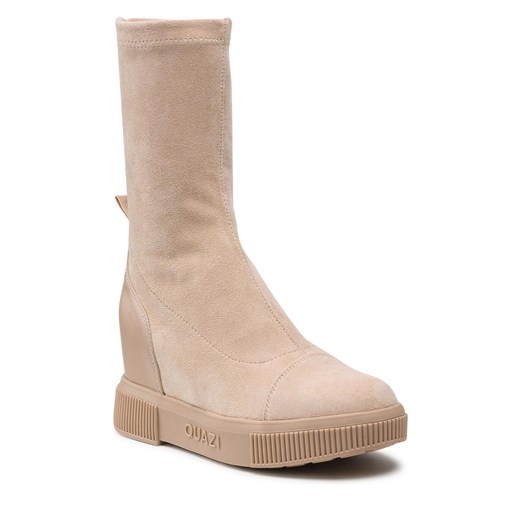 Botki QUAZI - NATTALIE-01 Beige Quazi 38 eobuwie.pl