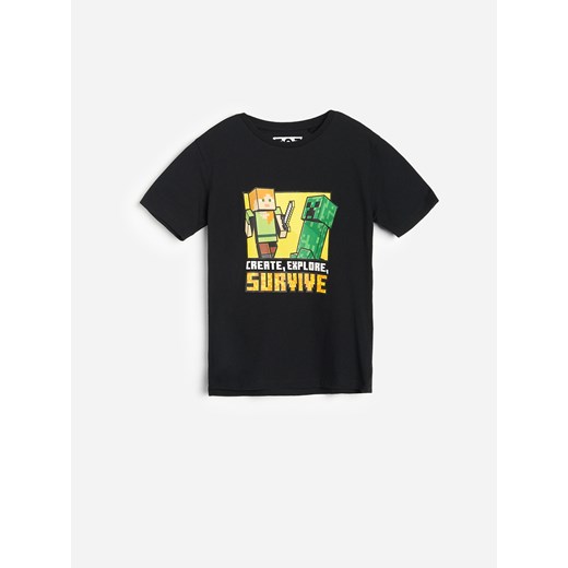 Reserved - Bawełniany t-shirt Minecraft - Czarny Reserved 110 promocja Reserved