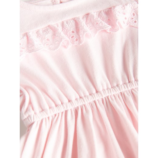 Reserved - Sukienka z haftem angielskim - Różowy Reserved 80 okazja Reserved
