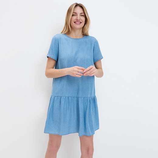 Mohito - Sukienka z falbaną Eco Aware - Niebieski Mohito 34 promocyjna cena Mohito