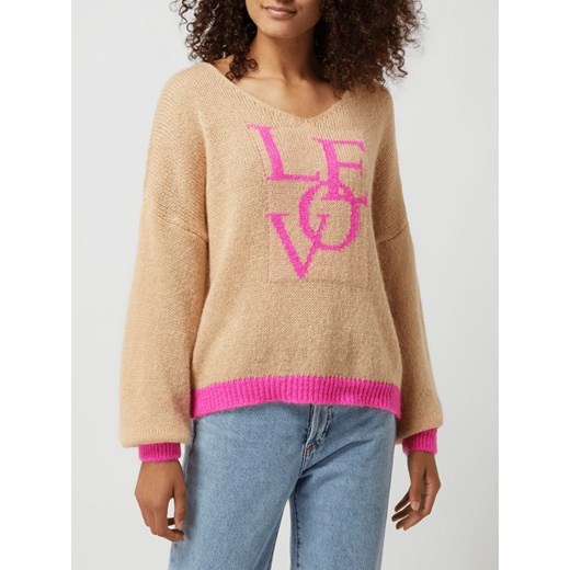 Sweter z dodatkiem wełny z alpaki model ‘Love’ Miss Goodlife XS Peek&Cloppenburg 