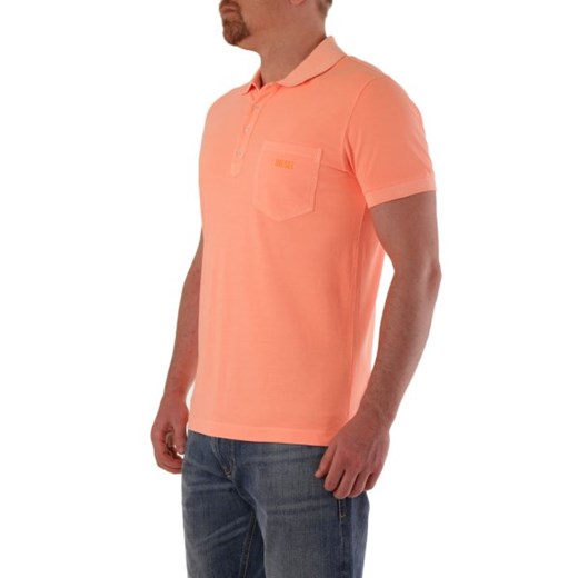 T-shirt męski Diesel pomarańczowa z krótkim rękawem 