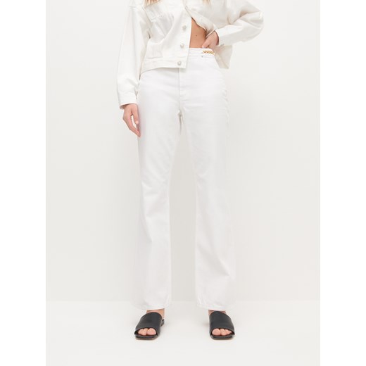 Reserved - Spodnie z rozszerzaną nogawką - Biały Reserved 42 okazyjna cena Reserved