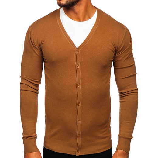 Brązowy sweter męski rozpinany Denley YY06 M Denley promocyjna cena