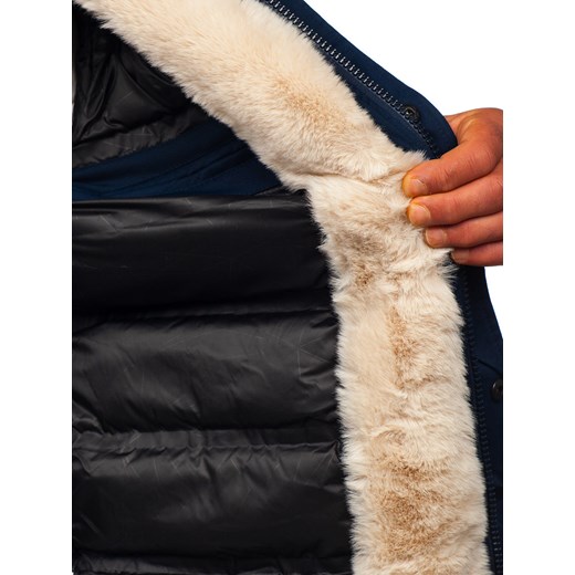 Granatowa kurtka męska zimowa parka Denley M115 3XL Denley wyprzedaż