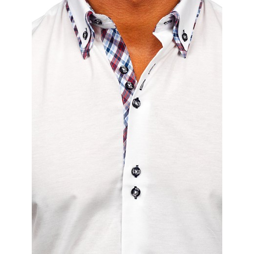 Koszula męska z krótkim rękawem biała Bolf 6540 M okazyjna cena Denley