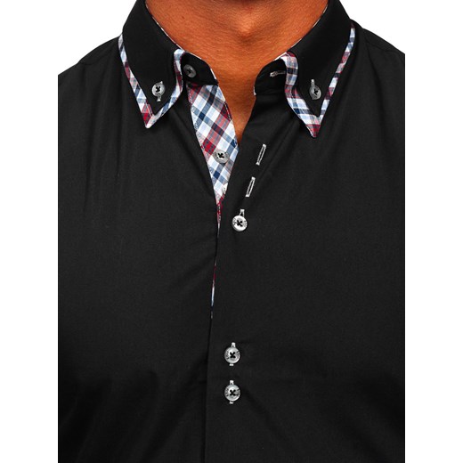 Koszula męska z krótkim rękawem czarna Bolf 6540 M promocyjna cena Denley