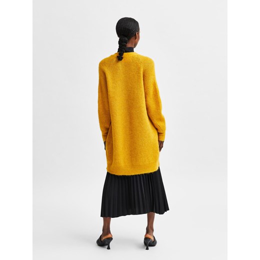 Sweter damski Selected Femme casual z bawełny z dekoltem w serek zimowy 