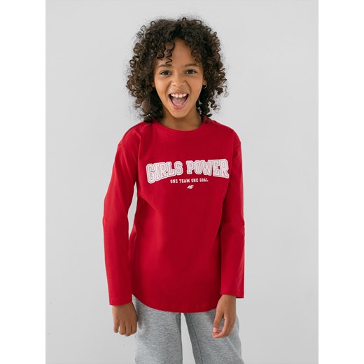 Longsleeve z nadrukiem dziewczęcy 4F