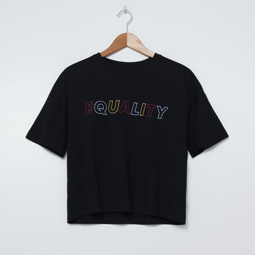 House - Koszulka z napisem Equality - Czarny House M House okazja