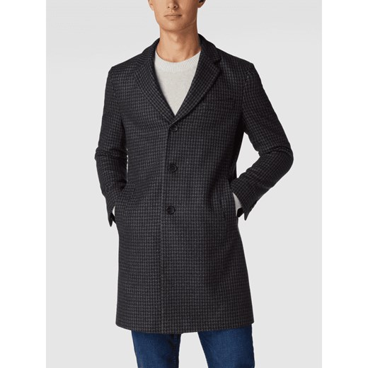 Płaszcz wełniany o kroju slim fit ze wzorem w pepitkę model ‘Hyde’ 52 Peek&Cloppenburg 