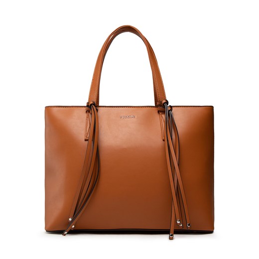 Shopper bag Puccini brązowa elegancka na ramię 
