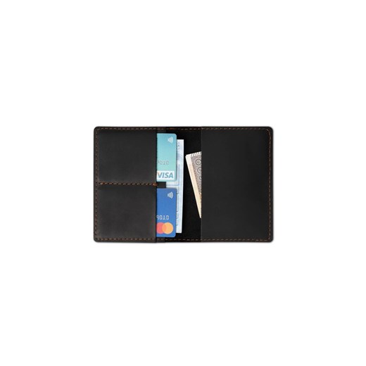 Skórzany cienki portfel slim wallet brødrene sw01 czarny mały Brødrene