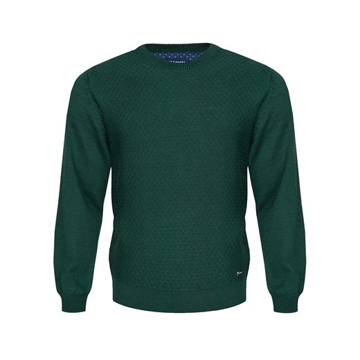Sweter męski - Antonio pod szyję - zielony - wełna merino - M ze sklepu Swetry Lasota w kategorii Swetry męskie - zdjęcie 122410123