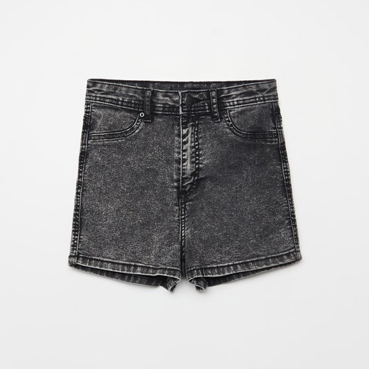Cropp - Jeansowe szorty high waist - Szary Cropp 38 Cropp wyprzedaż
