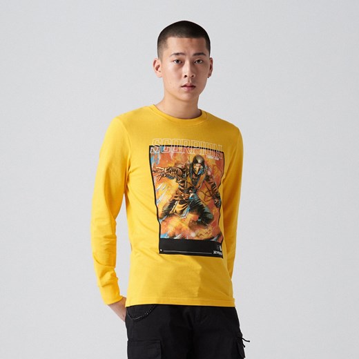 Cropp - Koszulka longsleeve Mortal Kombat - Żółty Cropp M wyprzedaż Cropp