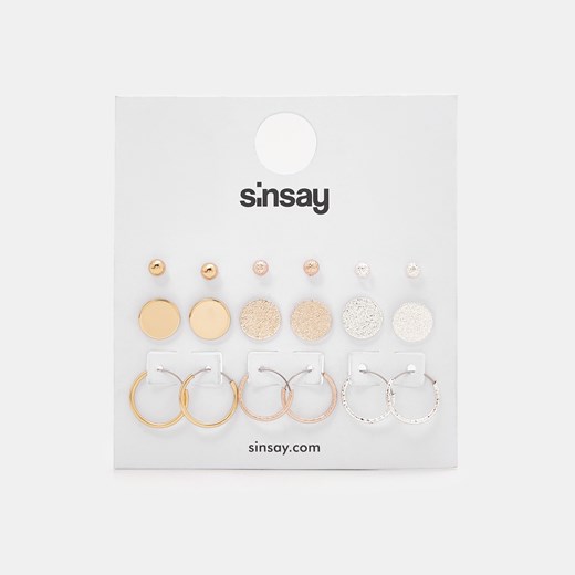 Sinsay - Kolczyki 9 pack - Wielobarwny Sinsay Jeden rozmiar Sinsay