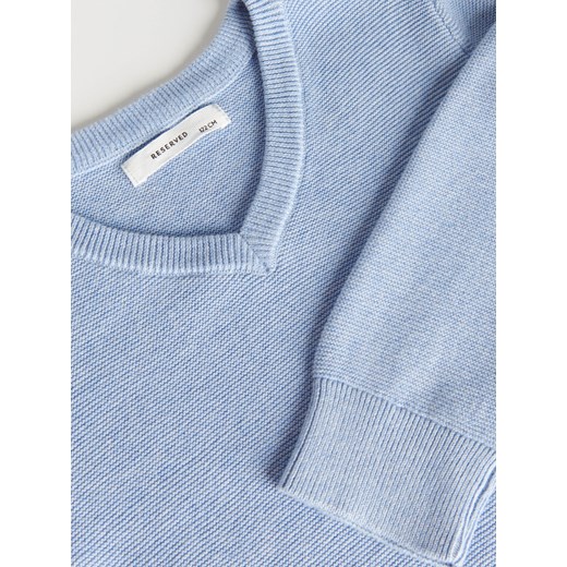 Reserved - Sweter z dekoltem w serek - Niebieski Reserved 164 Reserved