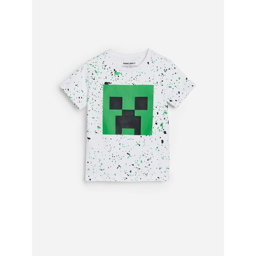 Reserved - Bawełniany t-shirt Minecraft - Biały Reserved 152 Reserved