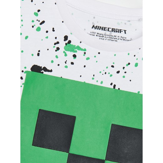 Reserved - Bawełniany t-shirt Minecraft - Biały Reserved 116 Reserved