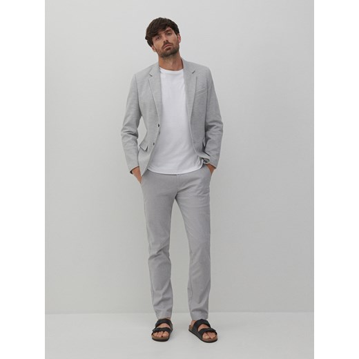 Reserved - Melanżowa marynarka slim fit - Jasny szary Reserved M Reserved