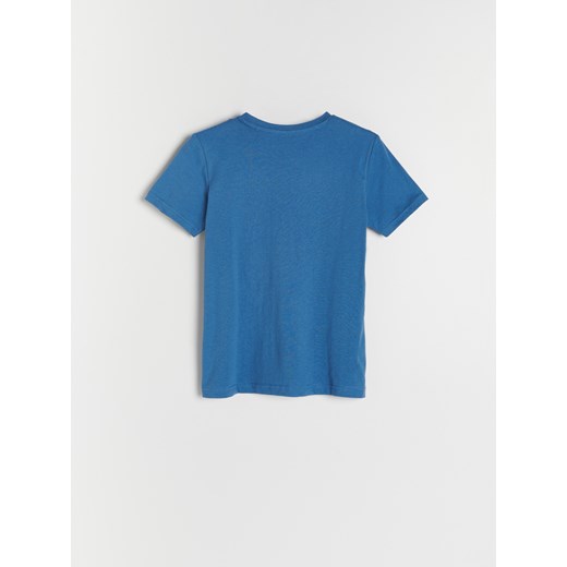 Reserved - Bawełniany t-shirt z napisem - Niebieski Reserved 134 Reserved