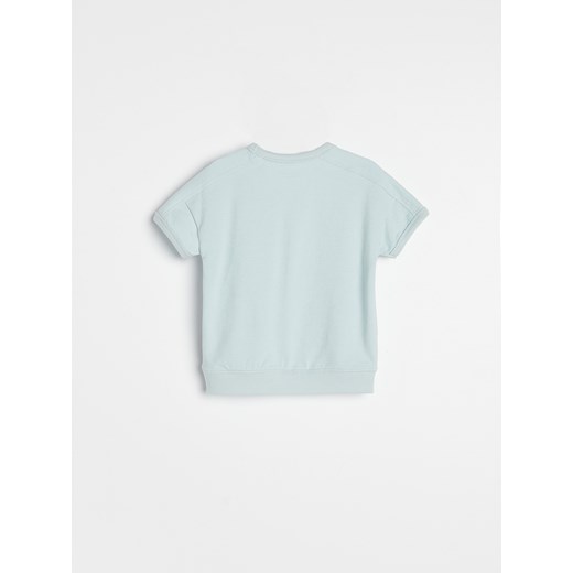 Reserved - Bawełniany t-shirt z aplikacją - Niebieski Reserved 98 promocja Reserved