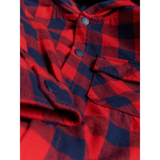 Reserved - Flanelowa koszula z kapturem - Czerwony Reserved 116 Reserved