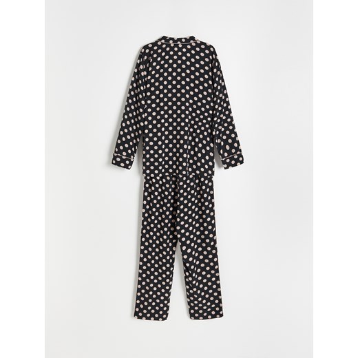 Reserved - Dwuczęściowa piżama z wiskozy - Czarny Reserved XS Reserved