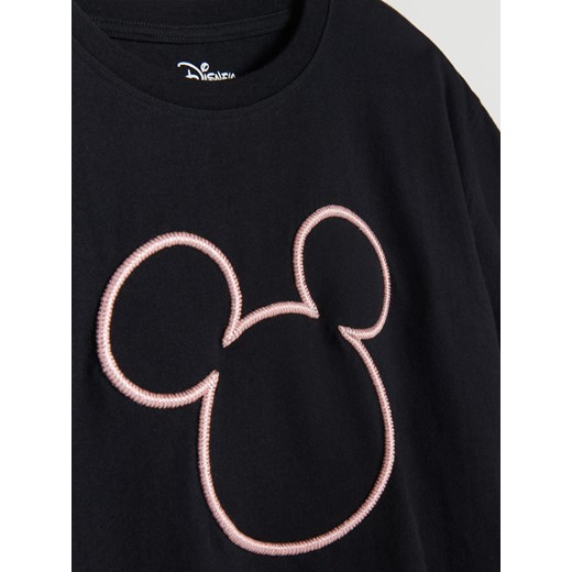 Reserved - T-shirt z haftem Mickey Mouse - Czarny Reserved 128 Reserved