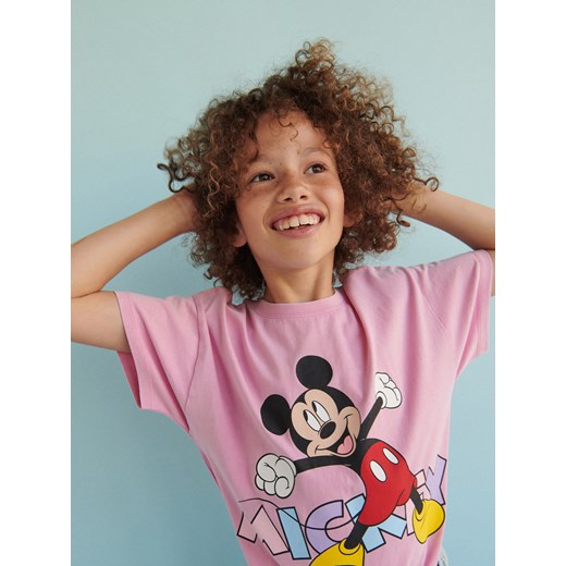 Reserved - T-shirt Mickey Mouse - Różowy Reserved 116 Reserved