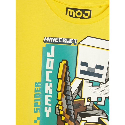 Reserved - Bawełniany t-shirt Minecraft - Żółty Reserved 158 wyprzedaż Reserved