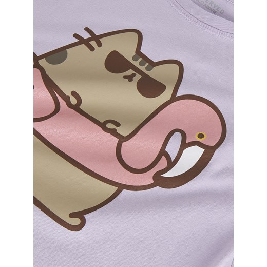 Reserved - T-shirt Pusheen - Fioletowy Reserved 164 Reserved wyprzedaż