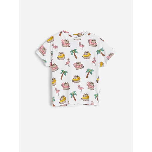 Reserved - T-shirt Pusheen - Biały Reserved 164 Reserved wyprzedaż