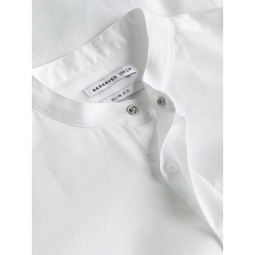Reserved - Bawełniana koszula ze stójką - Biały Reserved 140 Reserved