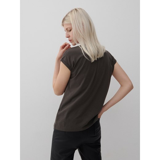 Reserved - T-shirt basic z bawełny organicznej - Szary Reserved L Reserved