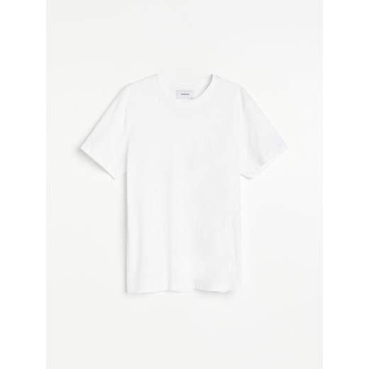 Reserved - Gładki T-shirt z bawełny organicznej - Biały Reserved S Reserved