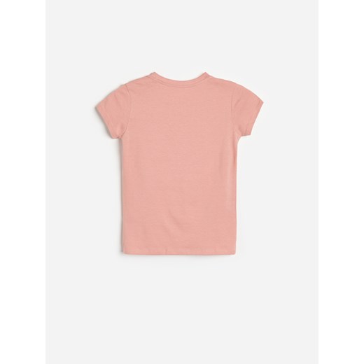 Reserved - T-shirt z nadrukiem z pieskiem - Różowy Reserved 146 wyprzedaż Reserved
