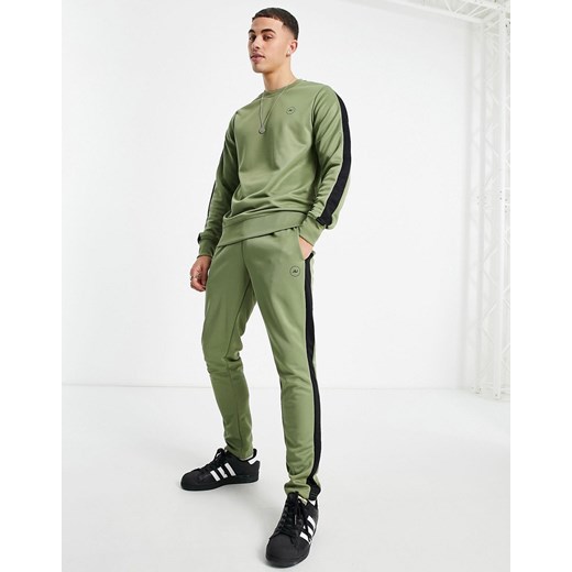 Jack & Jones – Core – Dres w kolorze khaki z bluzą z kapturem i logo-Zielony Jack & Jones 3XL Asos Poland