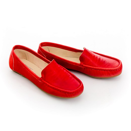 mokasyny - skóra naturalna - model  001 - kolor czerwony retro Zapato 39 zapato.com.pl