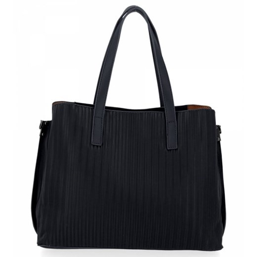 Shopper bag Herisson czarna duża matowa elegancka 