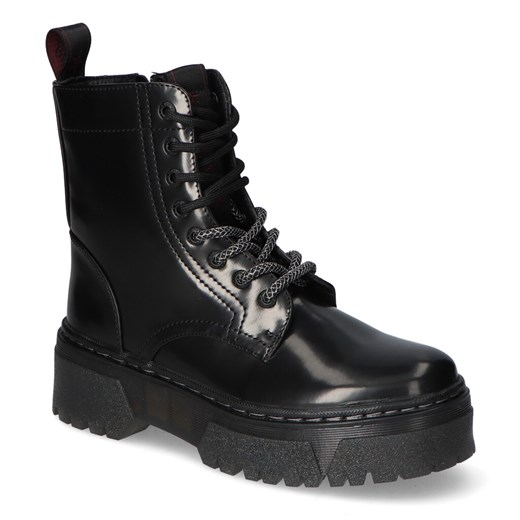 Botki Damskie Wrangler Na koturnie Czarne Wrangler WL12581A_062Black 1 Wrangler Arturo-obuwie