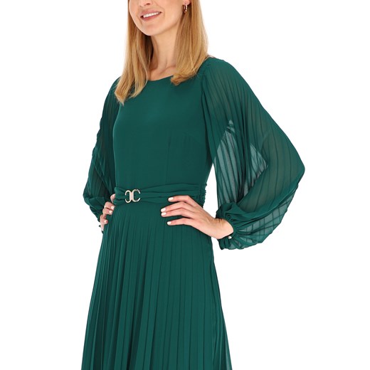 Zielona sukienka z plisami Potis & Verso Mistic Potis & Verso 42 Eye For Fashion