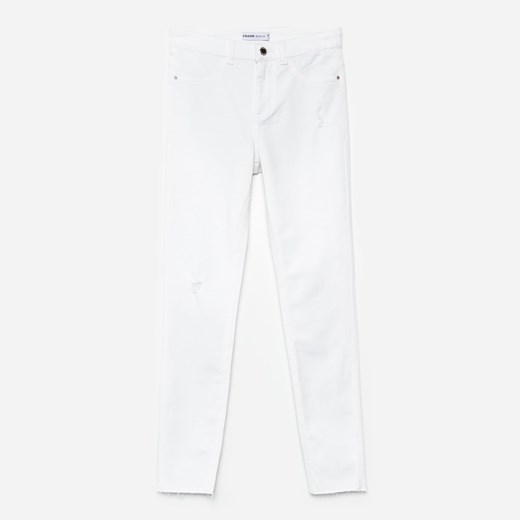 Cropp - Jeansy skinny z niskim stanem - Biały Cropp 38 wyprzedaż Cropp