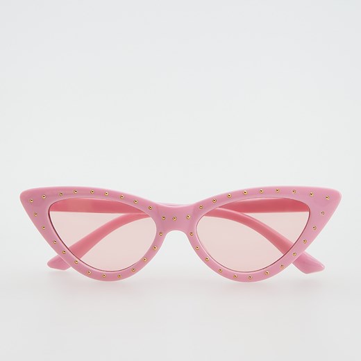 Reserved - Okulary przeciwsłoneczne kocie oczy - Różowy Reserved ONE SIZE okazyjna cena Reserved