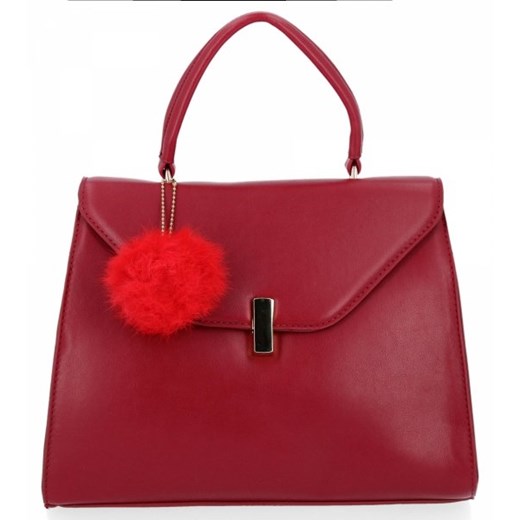 Czerwona shopper bag Herisson ze skóry ekologicznej elegancka 